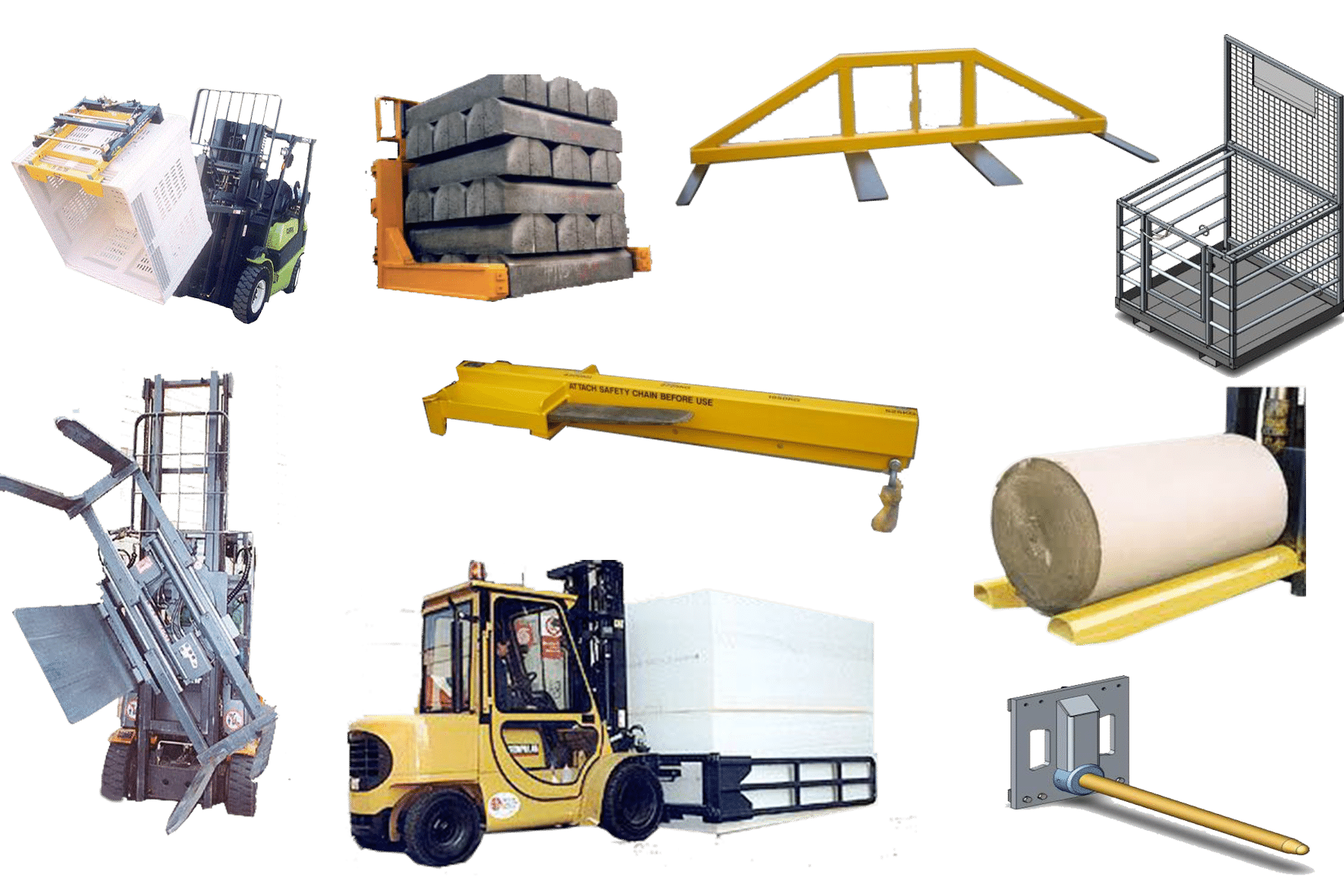 Forklift Attachments Materials Handling All Rubber